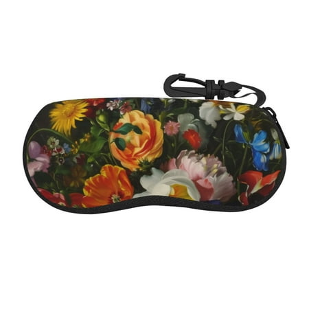 

and Diverse Floral on Dark Background Soft with Carabiner Hook Zipper for Sunglasses Eyeglass