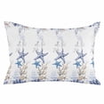 thumbnail image 2 of Starfish Throw Pillow Cover, Pillowcase Protectors with Zipper, Breathable Decorative Lumbar Pillow Case Cover, Blue Ocean Coastal Coral Shell Nautical Boat Pillow Shams for Couch Sofa 12x20Inch, 2 of 8