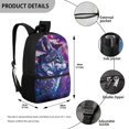 thumbnail image 5 of Uourmeti Butterfly Wolf Pattern Polyester Backpack for Students, 17 Inch Tear Resistant Smooth Zippers Polyester School Backpack for Travel Work, 5 of 6