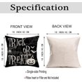 thumbnail image 6 of Trick or Treat Halloween Pillow Covers 18x18 Inch Black and White Spider Web Bat Pumpkin Halloween Decoration Throw Pillow Cases Ghost Spooky Cushion Cover for Sofa Couch Home Decor, 6 of 6
