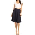 thumbnail image 5 of Women's High Waist Basic Stretchy Casual Solid A-Line Midi Skirts, 5 of 6