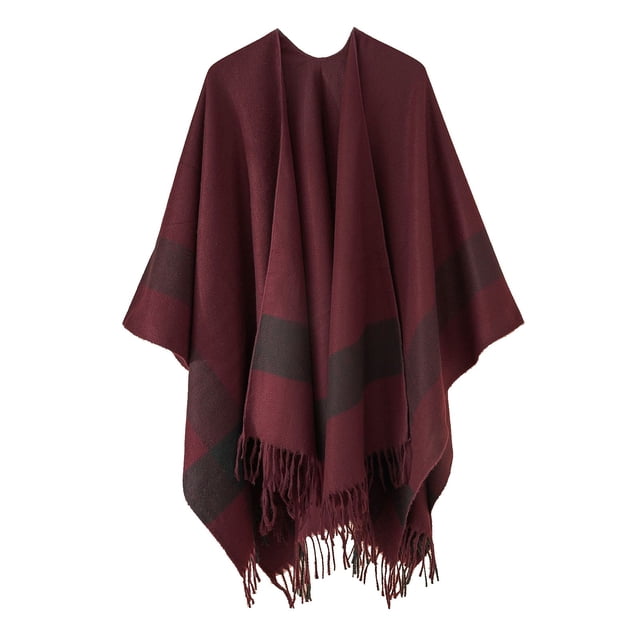Manteau Cardigan Châle Mode Chaud Coupe-Vent Automne Printemps Hiver à Rayures pour Femmes