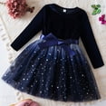 thumbnail image 2 of NIEWTR Vintage Princess Toddler Baby Girl Long Sleeve Velvet Ruffle Tutu Lace Dress Xmas Wedding Birthday Party Fall Winter Clothes Cake Dresses(Blue,7 Years), 2 of 9
