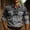 Gray, variant on Men's Button-Down Shirt Western Spring Fall Retro Loose Casual Long Sleeve Top for Men Khaki XL