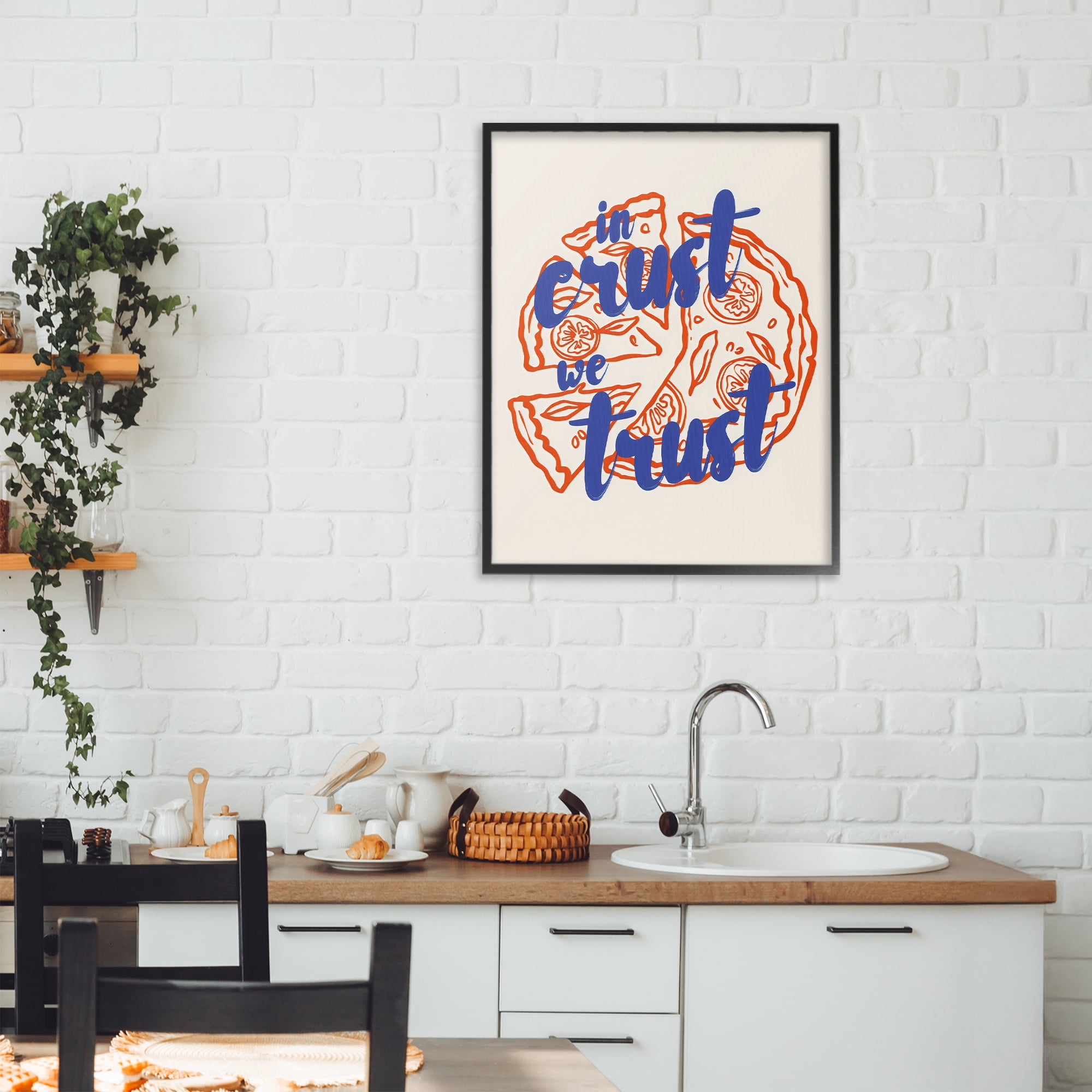 Stupell Industries In Crust We Trust Pizza Black Framed Giclee Art, design by The Prints Vibe