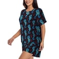 thumbnail image 2 of Xecao Blue Seahorse print Swimsuit for women, Summer-ready, sporty style.Quick-dry fabric. Many sizes & colors., 2 of 9
