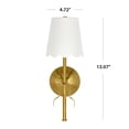 thumbnail image 4 of Home Decor Collection Sterling & Noble Home Cordless Brass Wall Sconce with Scallop Shade and Remote, 13.07", 4 of 16