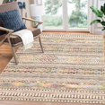 thumbnail image 3 of Area Rug 9x12ft – Boho Geometric North African Carpet – Mark Resistant, Non-Slip, Low Pile, Machine Washable Throw Rug for Living Room, Bedroom, Office, Nursery, Dining – Colorful Brown, 3 of 8