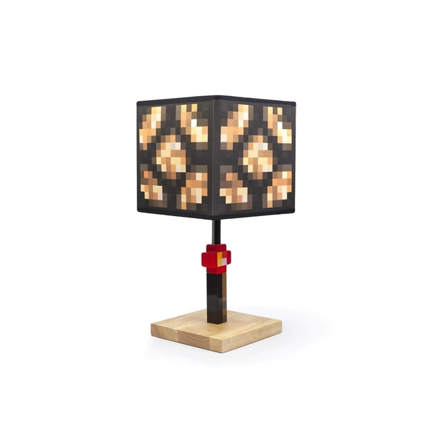 Lámpara de escritorio Minecraft Glowstone Block de 36 cm con cable, luz nocturna LED