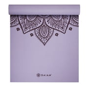 Gaiam Lilac Sundial PVC Printed Yoga Mat, 5mm Thickness