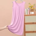 thumbnail image 3 of HomeGardon,Nightgowns for Women Sleepwear,Womens Sleeveless Skirt Summer Thin Loose Dress Casual Solid Color Home Nightgown,XL-XXXXXL, 3 of 6