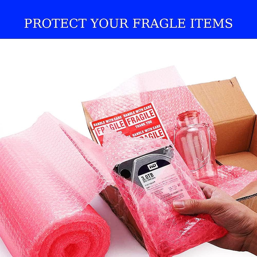 Bubble Cushioning Wrap Rolls 2-Pack, 12 Inch x 72 Feet 3/16" Air Bubble, Bubble Moving Wrap for Packing, Moving Supplies, Small business
