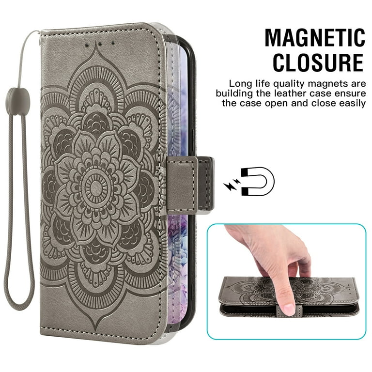 Encased Portafoglio magnetico trasparente posteriore progettato per Google Pixel 7 Pro Custodia con porta carte (compatibile con ricarica MagSafe e accessori