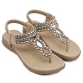 thumbnail image 1 of Sandalias de estilo bohemio para mujer Sandalias antideslizantes con purpurina a la moda para la playa de verano, 1 of 9