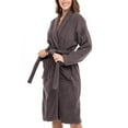 thumbnail image 6 of Notus Shawl Collar Bathrobe for Women Soft Spa Nightgowns 100% Cotton Terry robes for men - Towel Bathrobe Unisex Terry Cloth Bathrobe, Soft Shower Spa Robe Charcoal S, 6 of 7