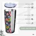 thumbnail image 5 of 20 Oz Insulated Tumbler with Lid and Straw, Holly Christmas Candy Cane Mom Dad Iced Coffee Stainless Steel Vacuum Insulated Tumbler Cup Travel Mug for Hot and Cold, 5 of 6