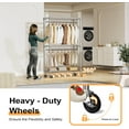 thumbnail image 4 of Heavy Duty Rolling Garment Rack 3 Tiers Adjustable Wire Shelving Clothes Rack with 2 Rods and Side Hooks,Storage Closet Clothing Rack with Wheels Chrome 15.7" D x 29.5" W x 74.5" H, 4 of 15