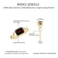 thumbnail image 6 of Rosec Jewels Emerald Cut Garnet Solitaire Ring with Diamond for Women, Crossover Ring, 10K Yellow Gold, US 6.50, 6 of 9