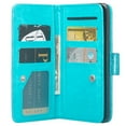 thumbnail image 5 of Samsung Galaxy Note 8 Case, Glitter Bling Faux Leather Kickstand Wallet Cover - Teal, 5 of 5