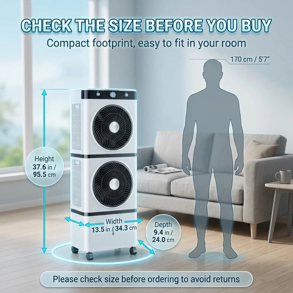 3-Speed Evaporative Air Coolers for Room, Office, Garage, Indoor