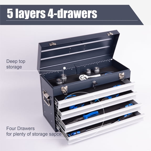 Excelo 21" 4 Drawers Tool Storage Box