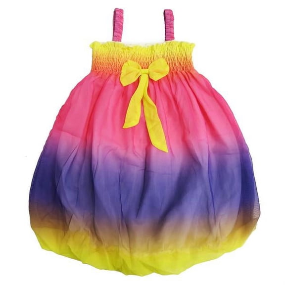 Wenchoice Rainbow Chiffon Baby Doll Dress Girls L(4-6 Years)