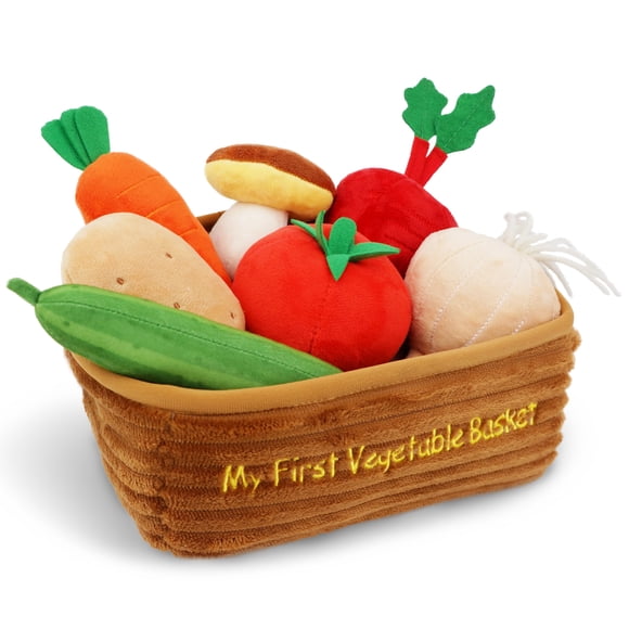 Juego de peluches Toy June Garden My First Vegetable Basket, 7 piezas