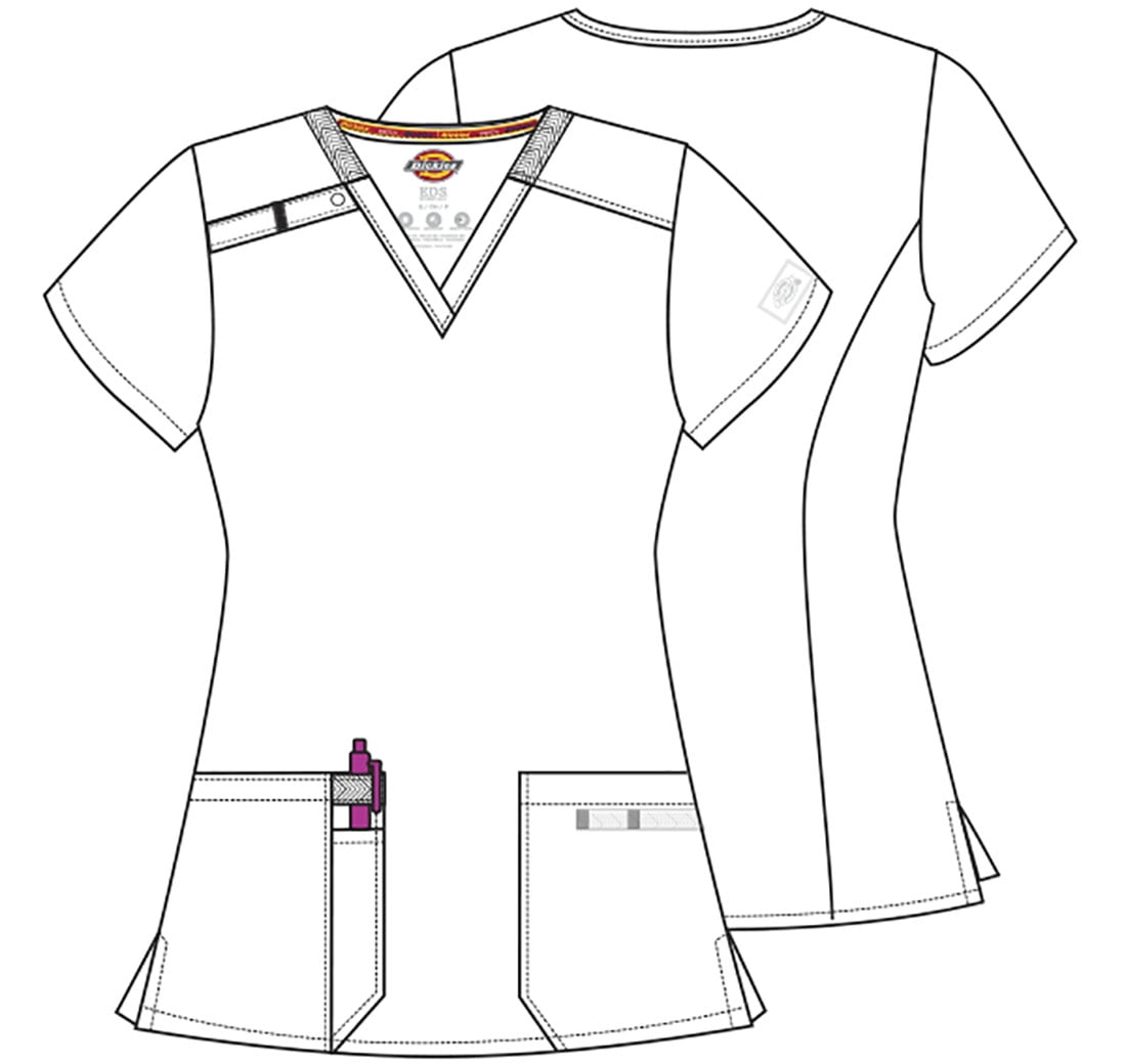 Dickies EDS Essentials Scrubs, V-Neck Womens Tops with Four-Way Stretch and Moisture Wicking DK615