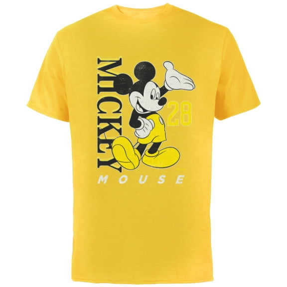 Disney Mickey Mouse Vintage Classics 28 Black & Yellow - Short Sleeve Cotton T-Shirt for Adults - Customized-Yellow
