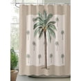 thumbnail image 2 of Fsddascl Palm Trees Shower Curtain Set - 72" x 78" Washable Bathtub Curtain with 12 Hooks, Brown Tropical Plants Summer Green Waterproof Fabric Stall Shower Curtains for Bathroom/Bathtub Décor, 2 of 6