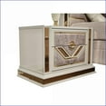 thumbnail image 2 of Omari Modern 2-Drawer Nightstand with Gold Accents – Beige Wood, 2 of 6