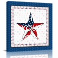 thumbnail image 2 of 4th of July Wall Art Painting on Canvas, Independence Day Blue Board Star Canvas Art Home Prints Wall Art Framed Modern Artwork for Living Room Bedroom Wall Decor 8x8in, 2 of 9