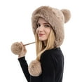 thumbnail image 6 of iHPH7 Cute Beanie Furry Hat Fuzzy Beanie Fur Hat for Women Warm Beanie Fuzzy Hat Winter Accessories for Women Khaki One Size, 6 of 9