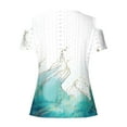 thumbnail image 5 of GERsome Summer Tops Womens Tunic Top Short Sleeve Cold Shoulder V Neck Loose Fit Basic Tee Casual Tops Shirts Blouse, 5 of 5