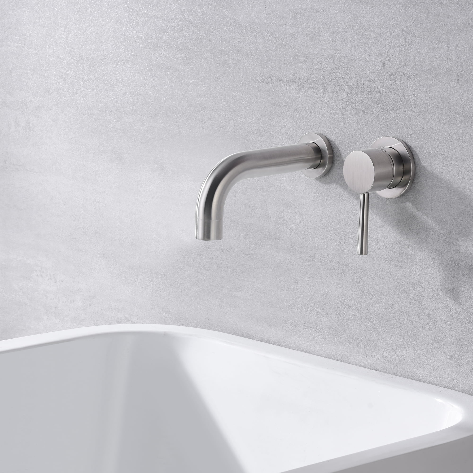 SUMERAIN Tub Faucet Wall Mount Bathtub Faucet, Brushed Nickel with Valve