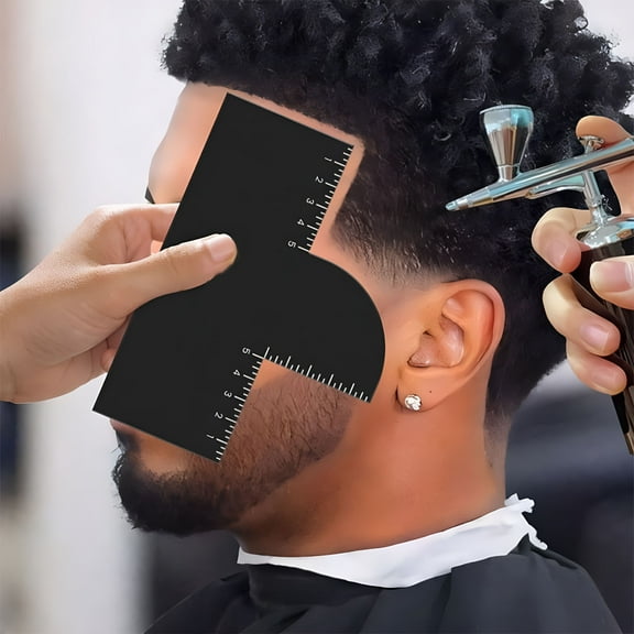 FACEGA Barber Enhancement Card with Measurement Indicators Reusable Hairline Shaping Tool for Precise Styling and Edge Line Up
