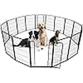 thumbnail image 1 of Historyli Valla para Perros de 16 Paneles Interior/Exterior, Corral de Ejercicio para Mascotas/Cachorros de Metal Extra Resistente, Puerta Ancha y Umbral Bajo, Corral Portátil para Mascotas, 1 of 6