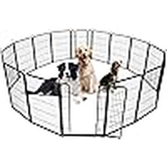 Historyli Valla para Perros de 16 Paneles Interior/Exterior, Corral de Ejercicio para Mascotas/Cachorros de Metal Extra Resistente, Puerta Ancha y Umbral Bajo, Corral Portátil para Mascotas