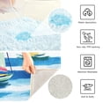 thumbnail image 3 of Yayeee Bath Rug for Bathroom Floor Non Slip Contour Fluffy Soft Absorbent Mat, 20"x24", Green Sailboats, 3 of 7