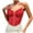 Red, variant on Luxalzxs Women's Bustiers & Corsets Lace Mesh Bustier Fish Boned Sheer Spaghetti Straps Going Out Corset Crop Top
