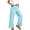 Blue, variant on Girls Wide Leg Linen Pants High Waist Split Ankle Casual Lounge Beach Vacation Pants Spring Summer Pink 6 Years(120)