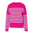 thumbnail image 4 of Tunics Tops With Pockets Fall Winter Comfy Crewneck Long-sleeved Blouson Off the Shoulder Zipper Stripe Leisure Ribbed Knit Top Tops(RD3,XXL), 4 of 5