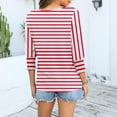 thumbnail image 4 of tarylea 3/4 Length Sleeve Tops for Women Crew Neck Striped T Shirts Casual Basic Tees Loose Fitted Shirts Blouses, 4 of 6