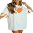 thumbnail image 1 of Women Mini Dress  Short Sleeve Rugby Sequined Loose Summer Dress, 1 of 9