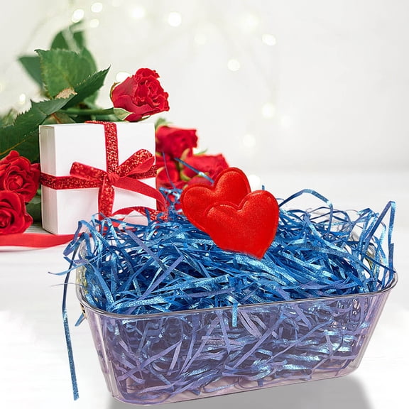 Gift Wrap Shredded Filler Basket Grass 0.2 LB Shiny Red Cut Shred Raffia Box Stuffing for Easter Birthday Wedding Wrapping