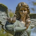 thumbnail image 3 of 46" Tall Magnesium Angel Statue with Billowing Dress and Bird Perched on Shoulder in Antique Bronze "Maria", 3 of 6