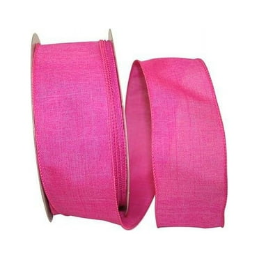 Reliant Ribbon - 92573W-222-40K, Everyday Linen Value Wired Edge Ribbon, Fuchsia, 2-1/2 Inch, 50 Yards