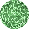 thumbnail image 1 of Ahgly Company Indoor Round Abstract Emerald Green Modern Area Rugs, 6' Round, 1 of 4