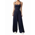 thumbnail image 2 of Women'S Summer Jumpsuit Spaghetti Strap One-Piece Outfit Wide Leg Baggy Pants Romper M, 2 of 8