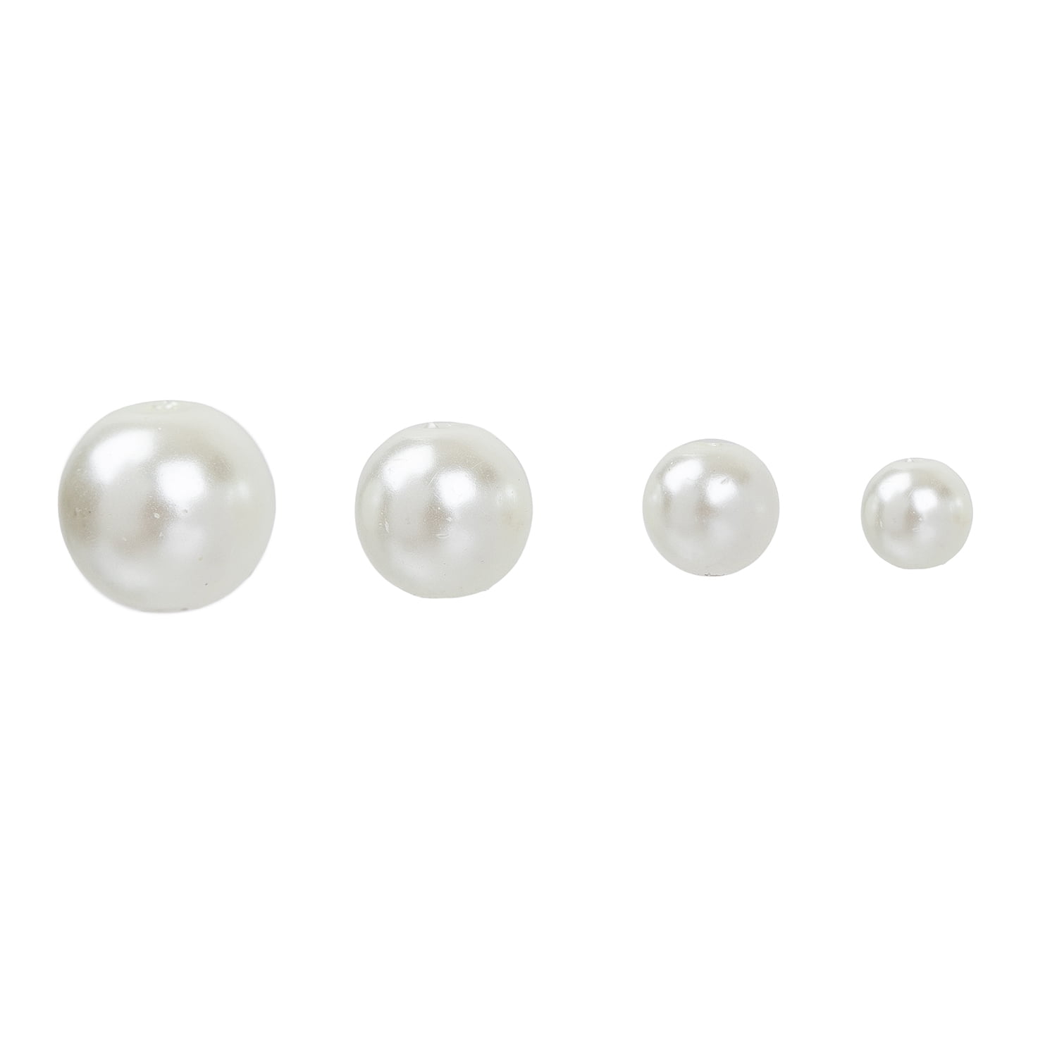 (4 pack) Cousin DIY Unisex 4-Strand White Pearl Glass Beads, 7.5 Inch, 120 Piece